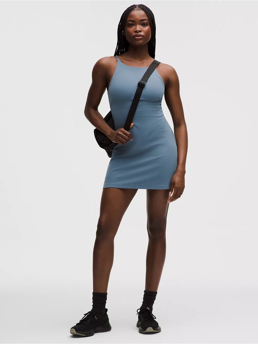 NWOT Lululemon Align High-Neck Dress C/D Cup, Sleek Liner in Steel Blue